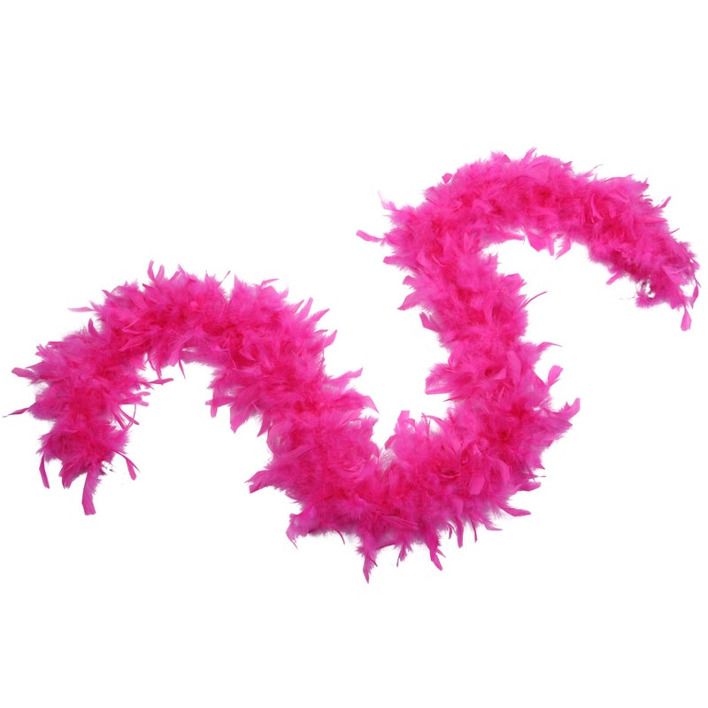 Fukang Feather Turkey Chandelle Feather Boa - 40 Gram 2Yards (Bright Pink) - Image 2